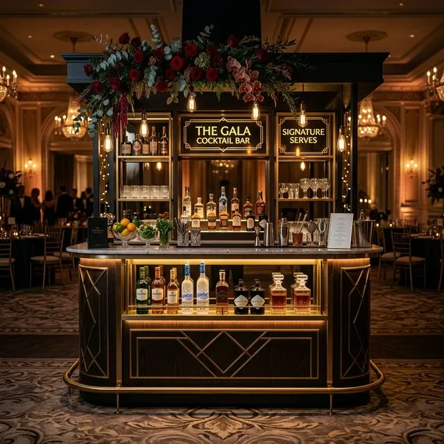 Bar à cocktails pour soirée de gala